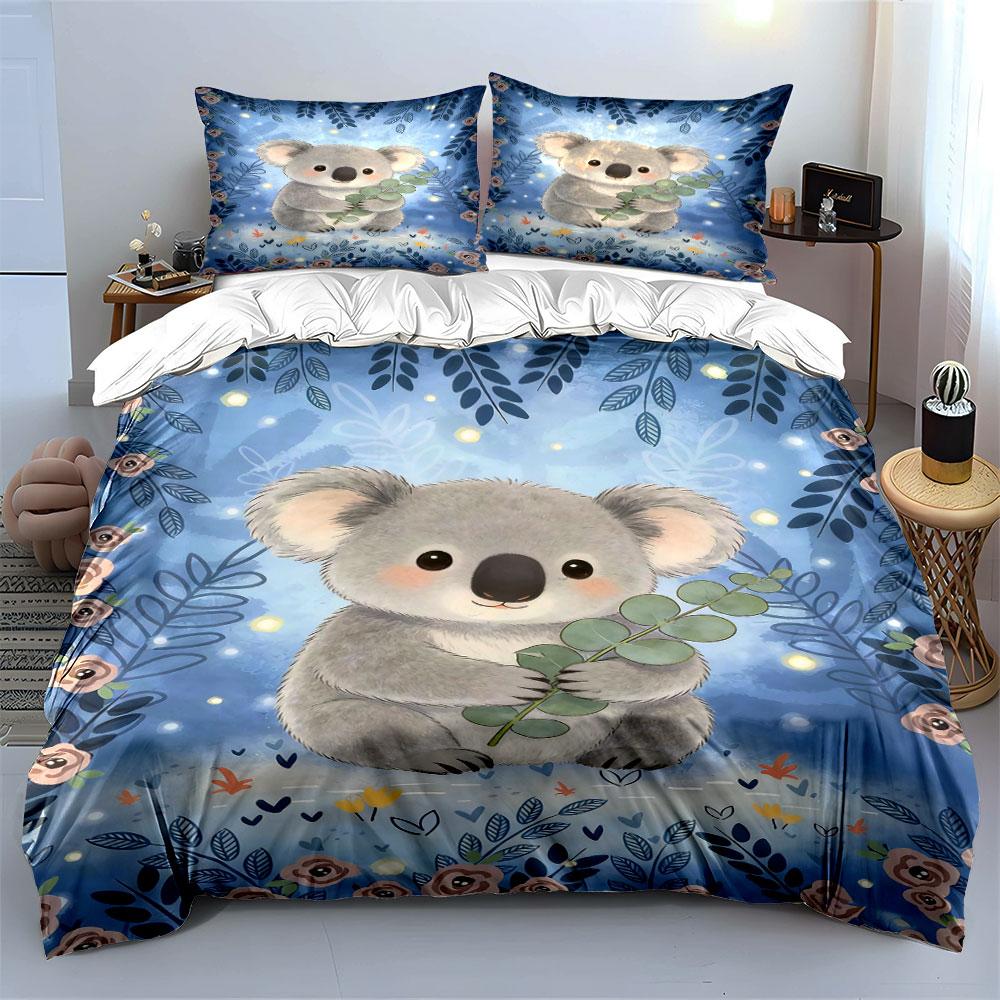 Koala Holding Eucalyptus Leaves. Bedding Sets Duvet Cover Sets Duvet Covers Pillowcases(1 * Duvet Cover 2 * Pillowcases Without Duvet Insert)