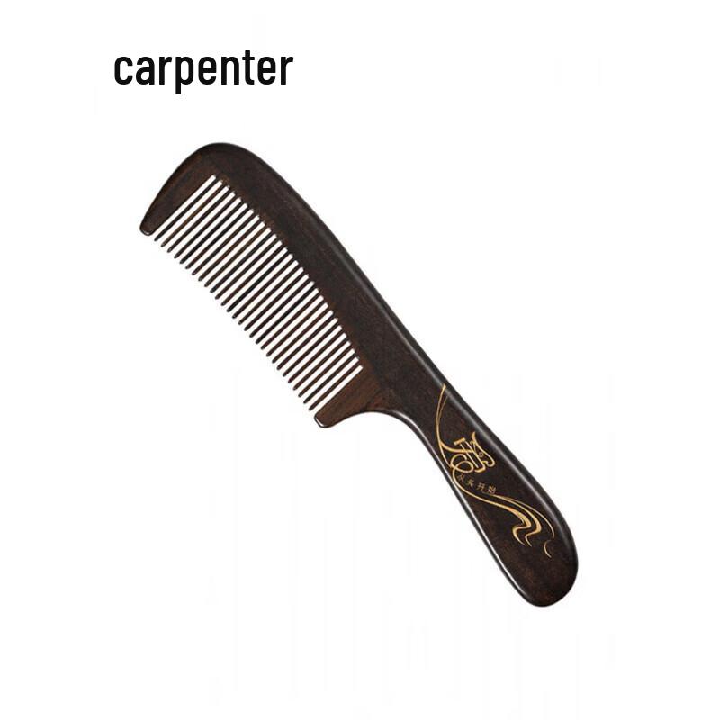 Коричневая деревянная расческа с лаковой росписью Mujiang