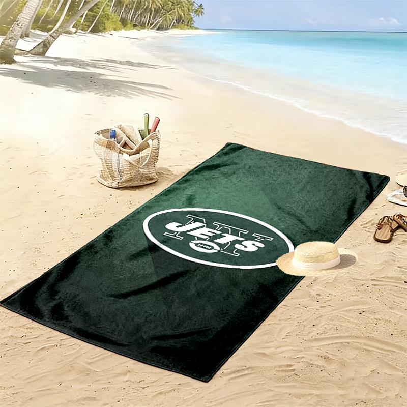 New York Jets Print Beach Towel, Large Soft Quick Dry Towel for Beach Camping Swimming