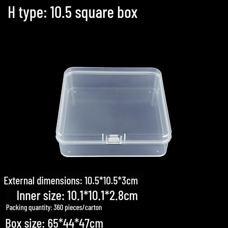 Square Transparent PP Plastic Storage Box for Electronics and Earbuds