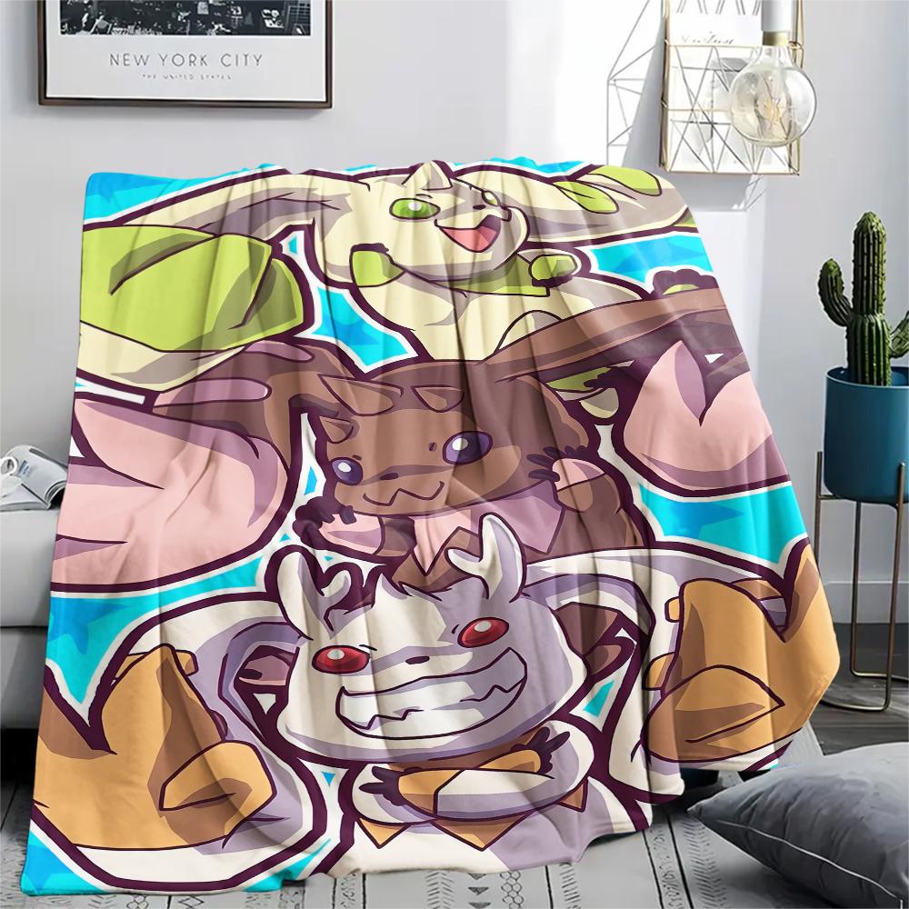 Digimon Drömsk Illustration Filt, Digimon Fläkt Mysig Pläd, Perfekt Gåva