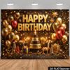 2D Alles Gute zum Geburtstag Hintergrund Banner Leopardenmuster Gold Party Dekoration