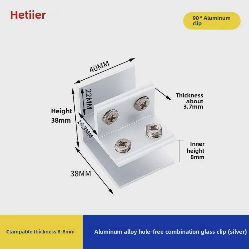 Aluminum Alloy Glass Clip Display Rack for Wood and Tile Partition Support
