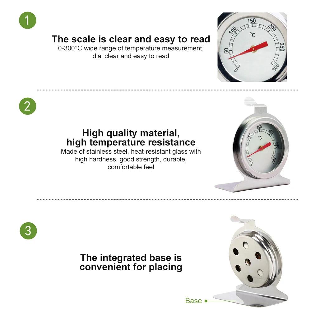 300°C Stainless Steel Oven Thermometer Household Baked Goods Temperature Meter Kitchen Tools BBQ  Food  Oil Kitchen Tools