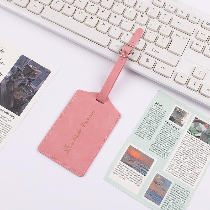 PU Leather Business Luggage Tag Suitcase Address Label Luggage Boarding Case Label Name ID Address Clip Travel Accessories