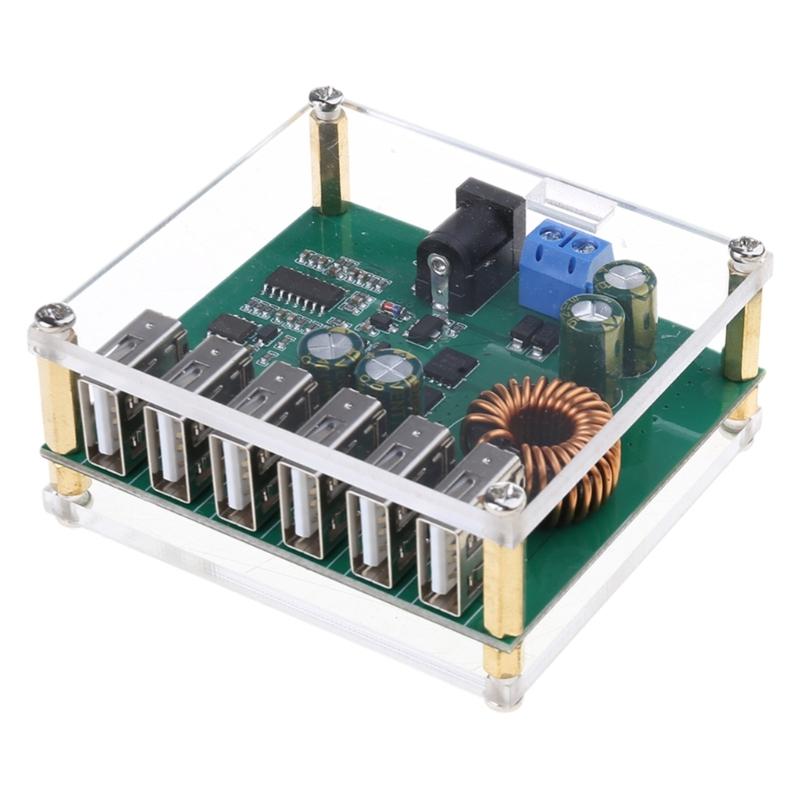 Compactly 6USB DCBuck Power Supply Module Voltages Regulator with 6 USB Port for Efficient MultiDevice Charging
