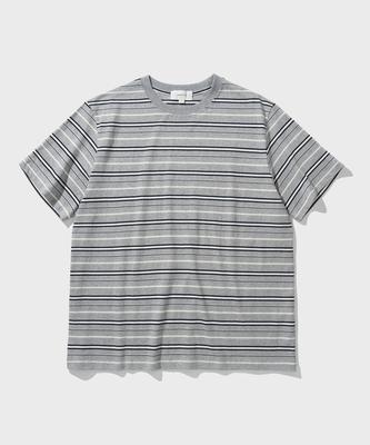 SHIRTER Fine Stripe T-Shirt (Stripe Gray)