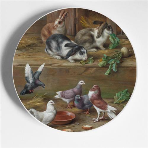 Walter Hunt Fratelli Pittura Arte Piatto Edgar Hunt Animale Cane Gatto Pecora Cavallo Piatto Decorativo Piatto da Appendere Arte Sfondo