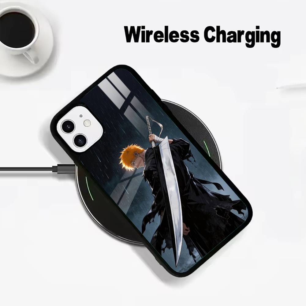 B-Bleach- anime Ichigo Kurosaki Phone Case For IPhone17 16 15 14 13 12 11 Pro Max 16/15/14Plus Wireless Charger Cover Funda