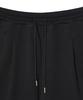 PEACE MAKER Pce Applique Deep Tuck Bermuda Sweat Shorts (Black)