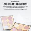 MISS ROSE 6-in-1 Exquisite Girl Highlighters Sexy Waterproof Non-removal Loaded Highlighter Glow High Lighter