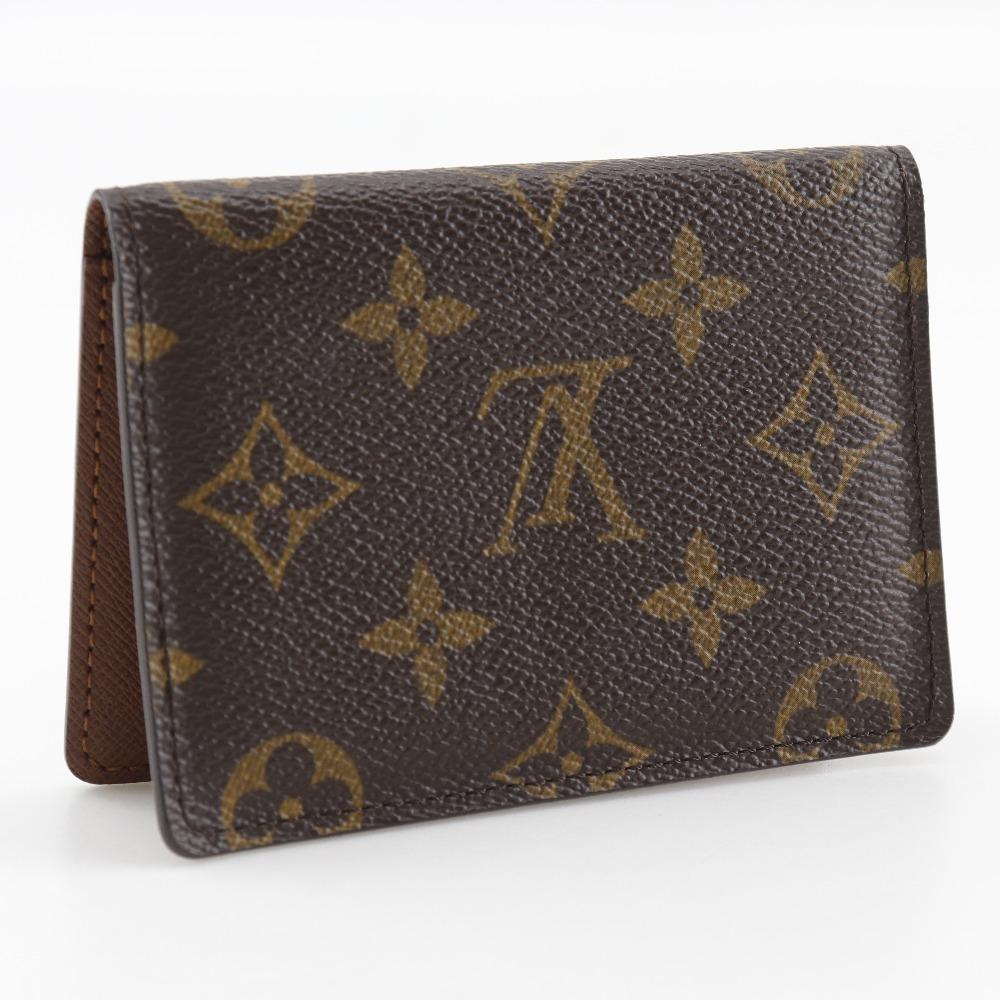 LOUIS VUITTON Porto 2 cult Vertical Pass case M60533 Pass holder Brown Monogram canvas unisex Used