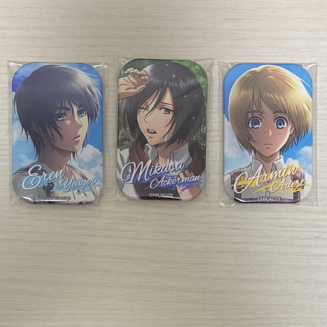 

[USED] Attack on Titan Round Can Badge Eren Mikasa Armin