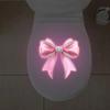 Pink Bowknot Toilet Sticker Glow Luminous Toilet Seat Cover Sticker Waterproof Self-Adhesive Decal Wall Stickers Home Decor