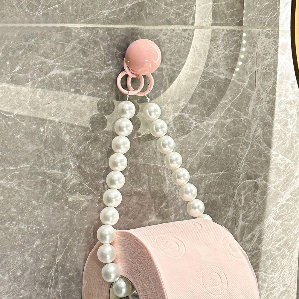 

Punch-Free Paper Hanger Rack Dopamine Paper Storage Organizer Toilet Paper Holder Home Decoration білий