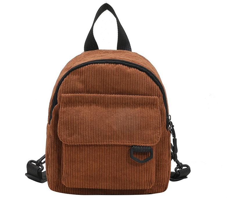 Schoolbag Simple Casual Women's Backpack 1011 New Korean Version This Year Popular Canvas Velvet Texture Small Backpack Women's Bag