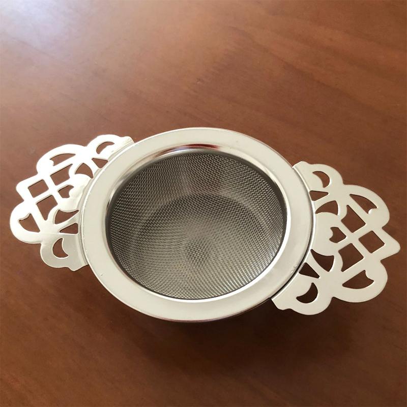 Patterned Ear Handles Environmentally Friendly Stainless Steel Durable Fine Filter Family Tea Strainer Filter
