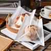 100Pcs Half Clear Plastic Kraft Bread Bag Individual Croissant Loaf Bread Donut Pandesal Pastry Bag