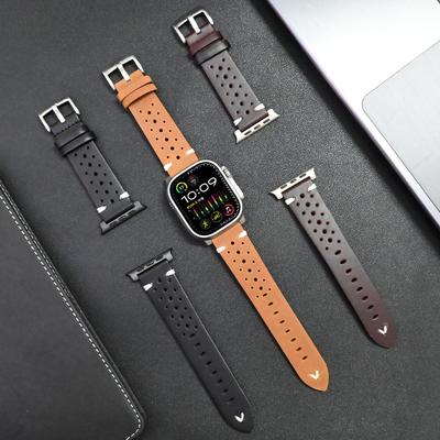 Echtes Lederarmband für Apple Watch Ultra 3 2 1 49mm Serie 11 10 46mm 9 8 7 45mm Titanarmband IWatch 6 5 4 Se 3 44mm Correa