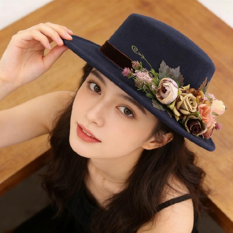 Comfortable Ladies Church Hat for Daily Wear and Special Event Floral Decoration Constructed from Practical Polyester
