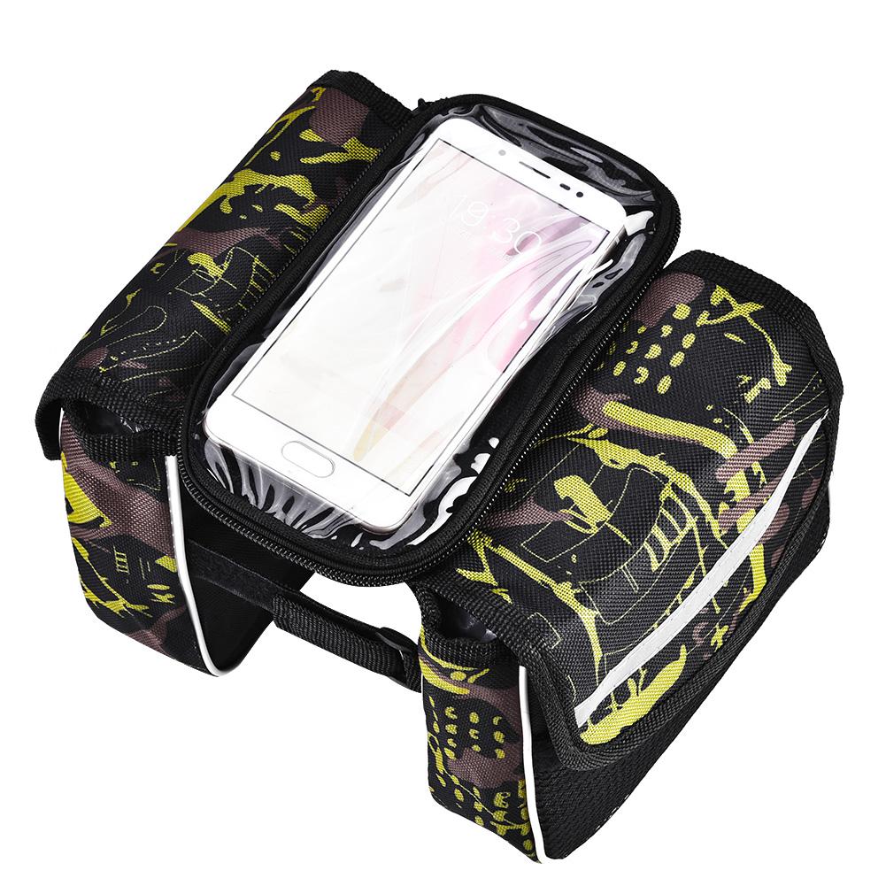 Fahrrad Front Tube Bag Wasserdichte berührbare Handytasche Fahrradzubehör (Grün)