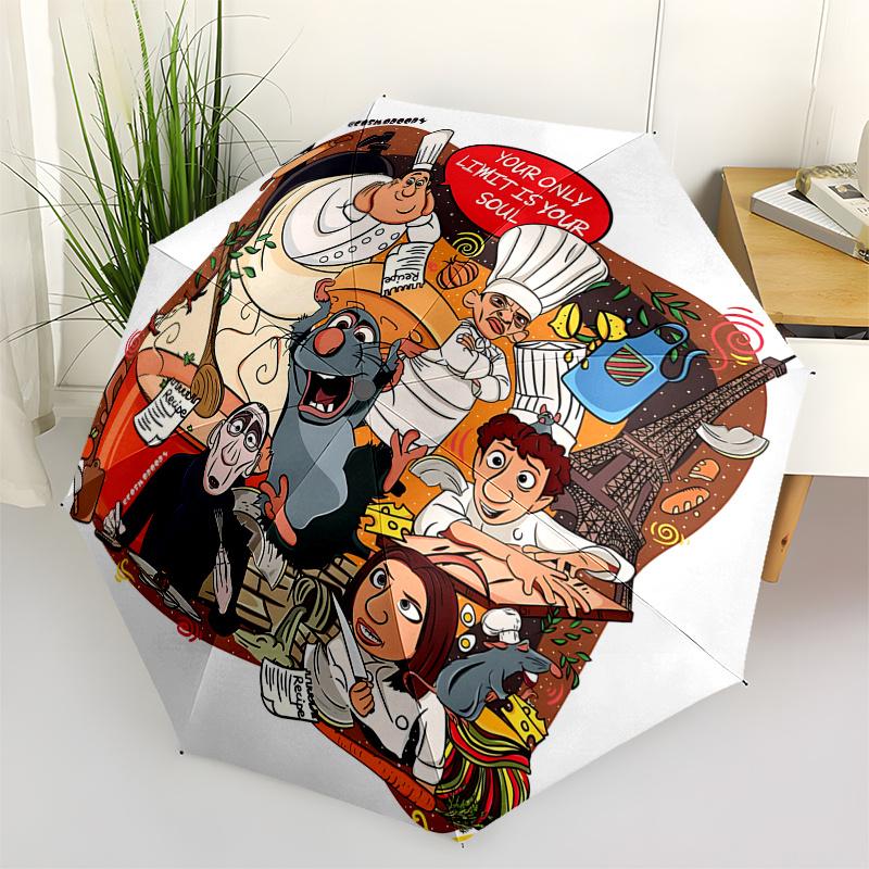 

Disney Ratatouille, culinary adventure Automatic Open/Close Fashion umbrella - Cute Umbrella with Cute Design, Portable 3-Fold Compact Umbre