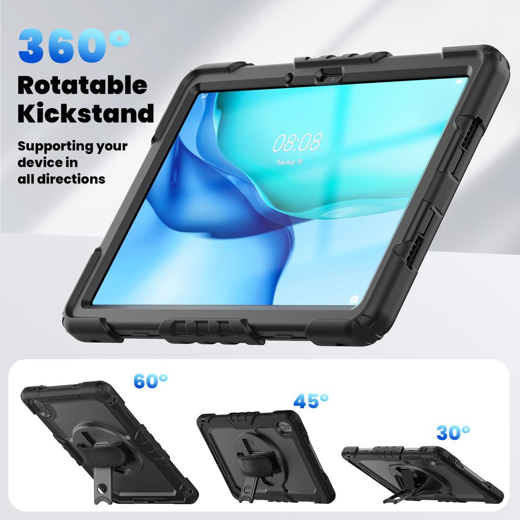 For Huawei MatePad SE 11 Case PC + Silicone Tablet Cover with PET Anti-Scratch Film and Shoulder Strap