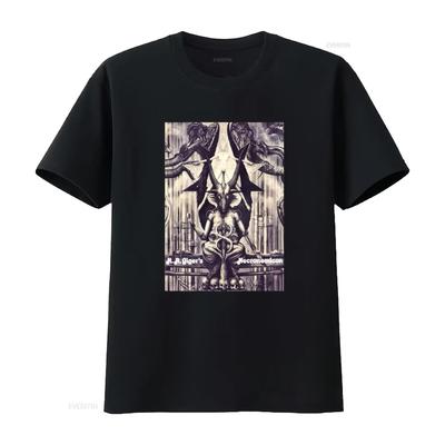 HR Giger Necronomicon T-Shirt Einzigartiger Fantasy-Kunstdruck für Damen und Herren vintage Gewaschenes Unisex-Streetwear-Grafikdesign Weich