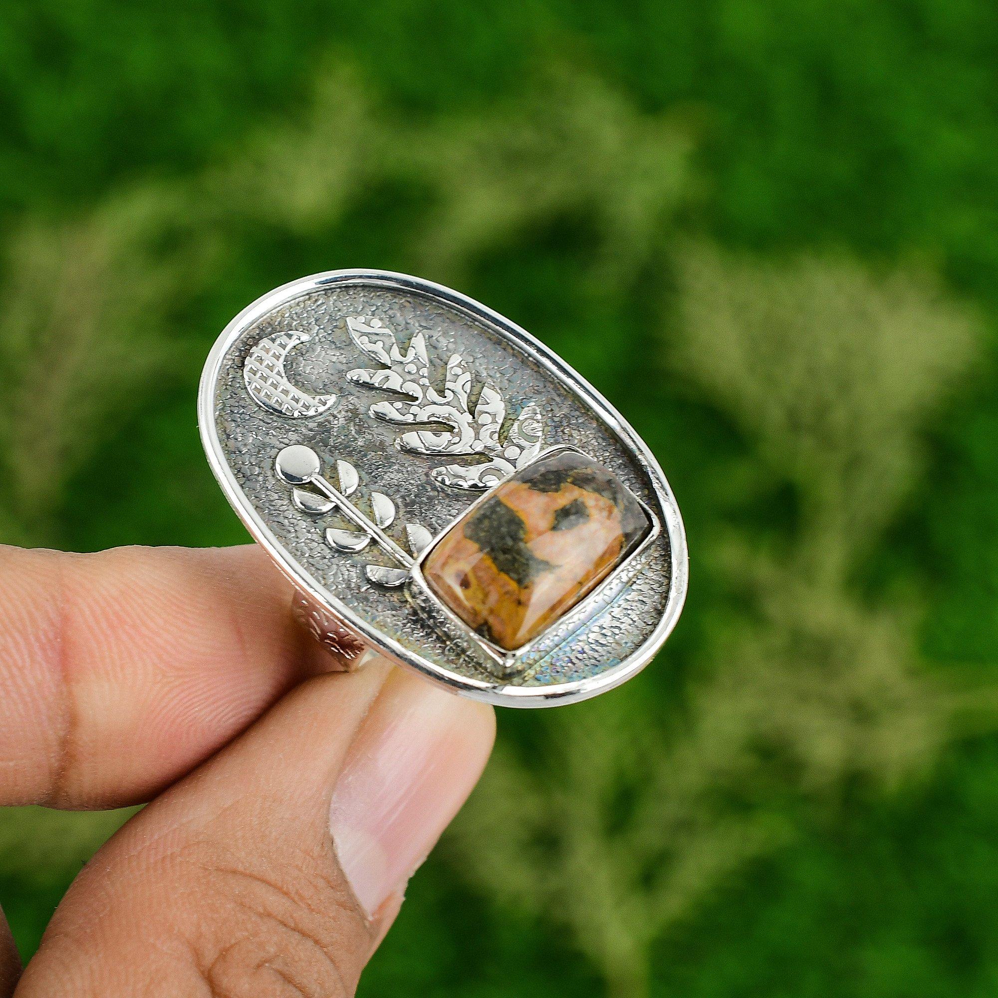 

Натуральный Боксит Драгоценный Камень 925 Стерлинговое Серебро Обещание Регулируемое Кольцо Для Женщин Adjustable