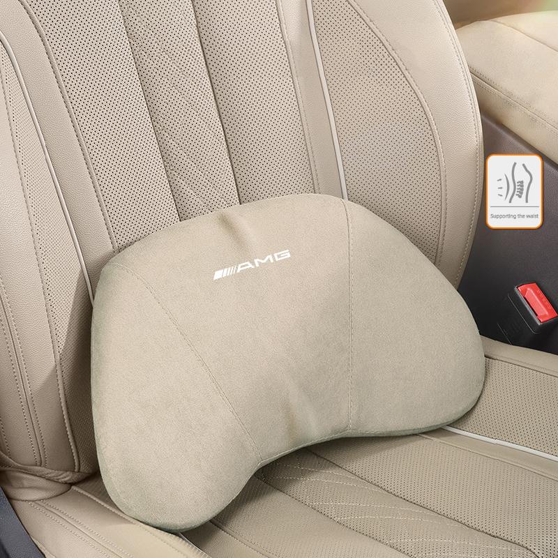 Car Headrest Neck Support Seat Lumbar Cushion Breathable Soft Neck Pillow Auto Accessories For Mercedes Benz AMG A B C E G CLA