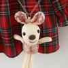 Children's Dress Spring and Autumn, Girls' Long-sleeved Plaid Shirt Bottoms, Girls' Skirts with Bunny Pendant