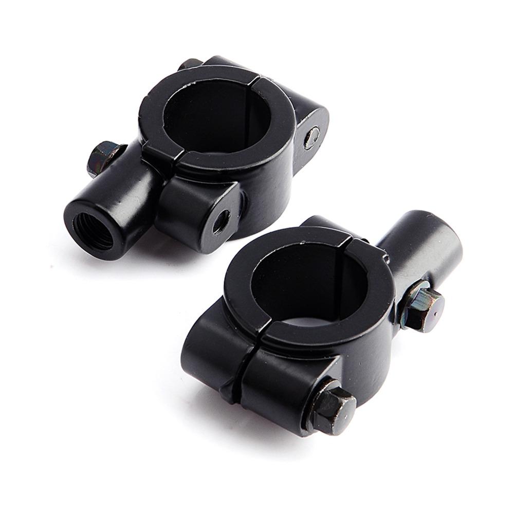 2pcs 7/8"22mm Motorcycle Handlebar Mirror Mount Black Mirror Thread Holder Clamp  For Motorcycle