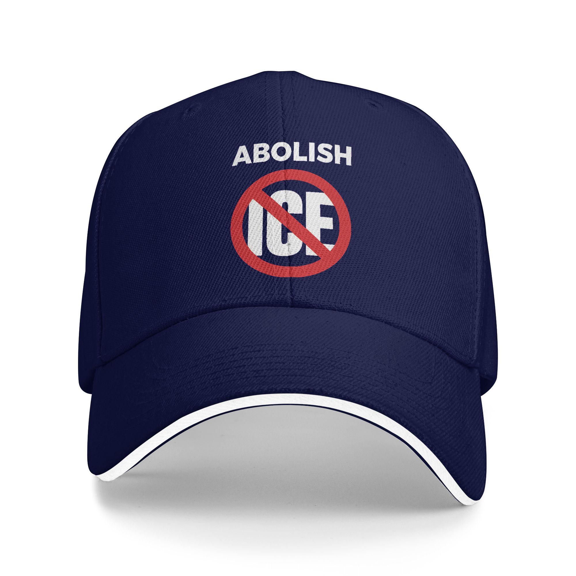 

Ice Out Abolish Ice Baseball Cap y2k Funny Couple Hip Hop Hats Sunscreen Custom Logo Tennis Skate Baseball Caps Birthday Gift As Picture темно-синього кольору