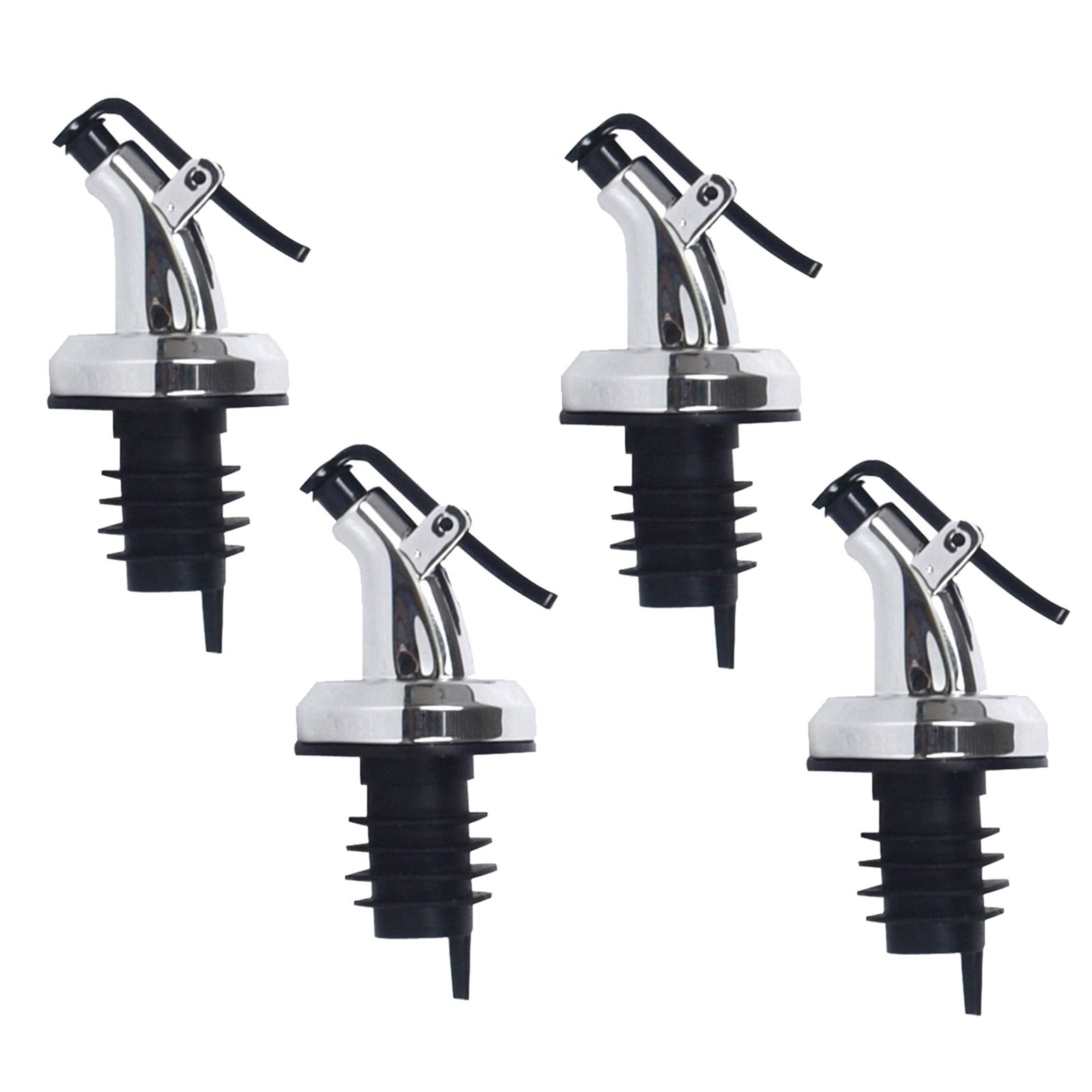 

Pack of 4 Durable Kitchen Oil Bottle Stopper Liquor Dispenser Wine Pourer Lock Plug Wine Bottle Pourer for Wine Oil серебряный