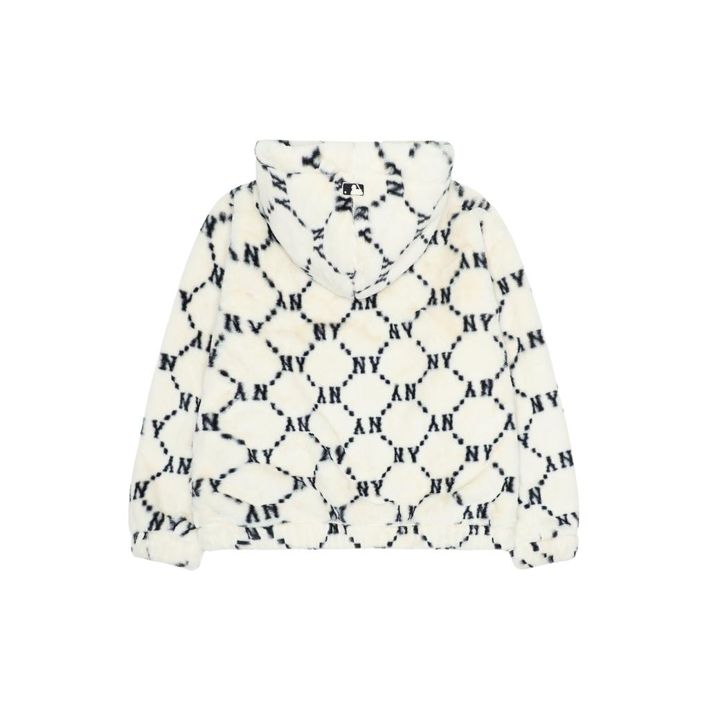 New MLB Old Flower Velvet Jackets Unisex Cream 3AFDM0226-50CRS