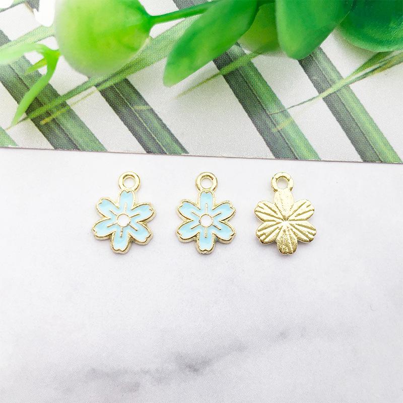 Alloy Flower Petal Jewelry Accessories: DIY Earrings, Phone Chain, Oil Drip Pendant
