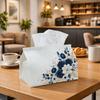 1pc Vintage Floral Artistic Tissue Box, Botanical Flower Arrangement Perfect for Outdoor Gatherings, Daily Desktop Use, And Suitable for Bedrooms, Liv