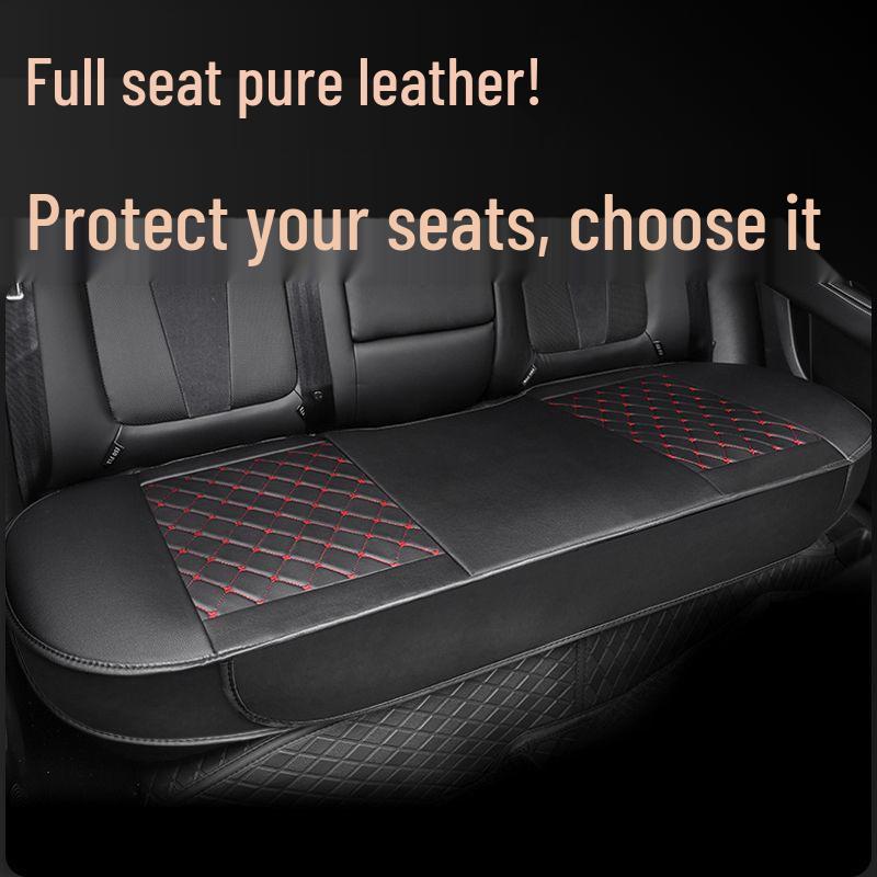 Universal Four Seasons Leather Car Seat Cover - Summer Backless, Rear Seat, Single Cushion.