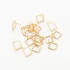 10PCS 14K 18K Gold Plated Brass Earring 12mm Square Hollow Shape Stud Earrings Hook For DIY Jewellery Making Supplies