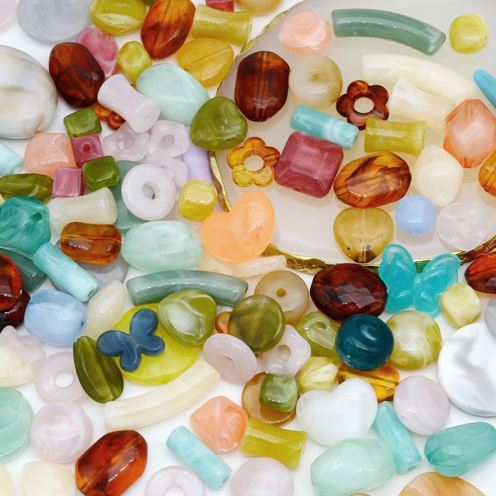 Irrelevante Landschaft Acryl Mischtechnik DIY Perlenmaterialien: Gefärbte lose Perlen für Armbänder & Handyketten