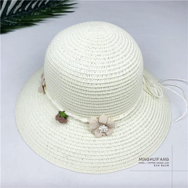 New Women's Straw Hat Spring and Summer Outing Wreath Sun Hat Sun Hat Seaside Big Edge Bow Fisherman Hat