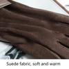 1 Pair Suede Gloves For Women Winter Velvet Gloves Elegant Touch Screen Gloves Riding Driving Keep Warm Outdoor Christmas Gift