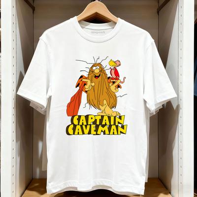 Vintage Cartoon Captain CaveUnisex Vintage Movie Essential TShirt Women Unisex Casual Cotton Printed T Shirts Camisetas Tops Tee