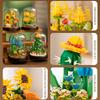 Eternal Flower Block With Dust Cover Assembly Bouquet Desktop Decoration Building Block Micro Bricks Kid's Puzzle Assembly Toy