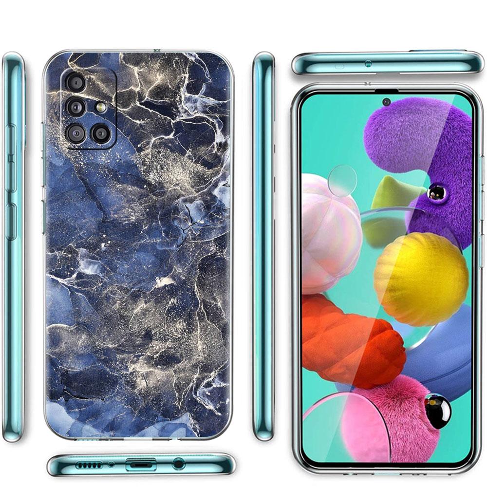 Marble Pattern Clear Case For Samsung Galaxy A52 A12 A51 A32 A21s A71 A32 A22 A50 A70 A31 A72 5G Phone Cover