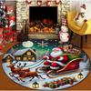 Christmas Snowman Doormat Red Hat Circular Carpet Anti Fouling Anti Slip Bottom Retro Perfect Choice for Holiday Home Decoration