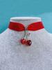 Retro Cute Stereo Simulation Cherry Crystal Pendant Red Velvet Necklace for Women Collar Fashion Gothic Jewelry Accessories Gift