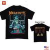 T-shirt Noir Tendance 1990 Megadeth Rust in Peace Tour Double Face T-shirt Unisexe