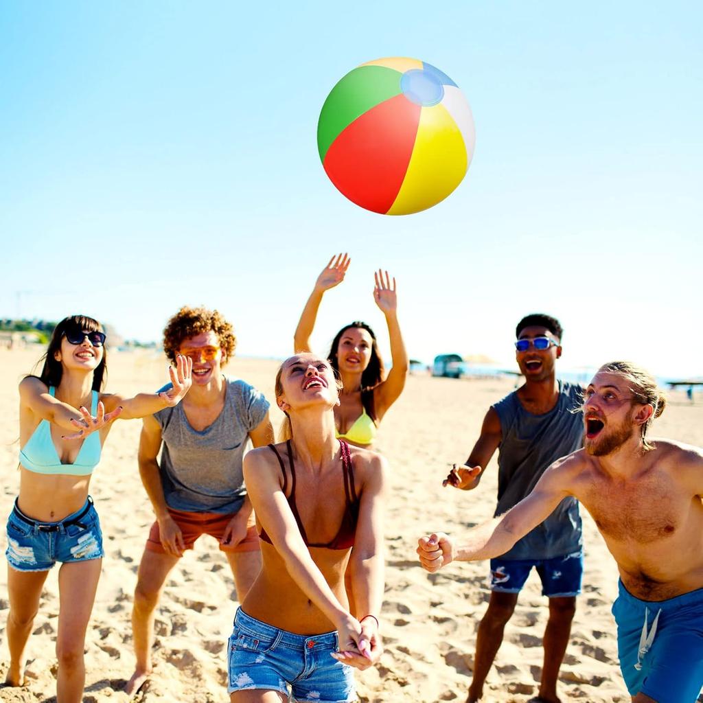 Regenbogenfarbener aufblasbarer Strandball 24 30 36cm Spielzeug Schwimmbadball Outdoor-Spielzeug