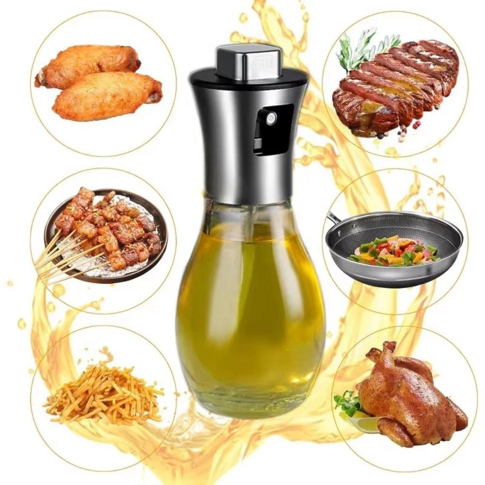 Stainless Steel Glass Oil Sprayer Fine Spray Oil Dispenser Bottle  Cooking Equipment
